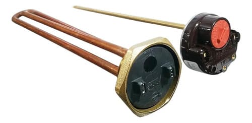 Resistencia De Bronce 1500w Con Termostato Para Termotanque