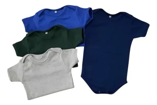 Pack X 4 Bodys Bebé Cuello Americano - Algodón 100% Fresco