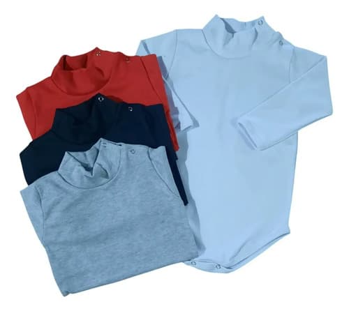 Pack X 4 Bodys Bebe Media Polera Manga Larga 100% Algodon.