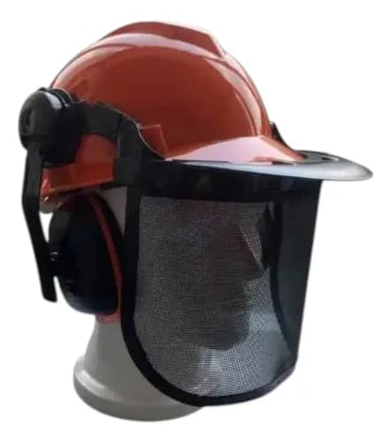 Protector Facial Profesional Con Protección Auditiva Premium Naranja