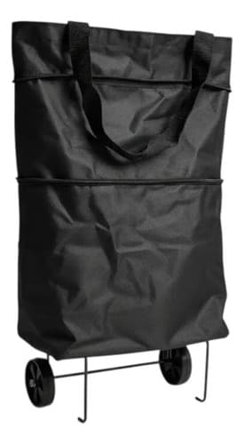 Carrito De Compras Con Ruedas Plegable Premiun Negro Negro