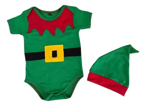 Comprar Body Navideño Bebe Duende Verde Verde 3-6 M online — marketplace Argentina MadsJeez — Bodys