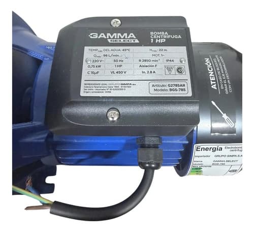 Comprar Bomba Centrífuga Gamma Select Ev-158 1 Hp Monofásica Elevado Azul 50 Monofásica online — marketplace Argentina MadsJeez — Bombas Centrífugas