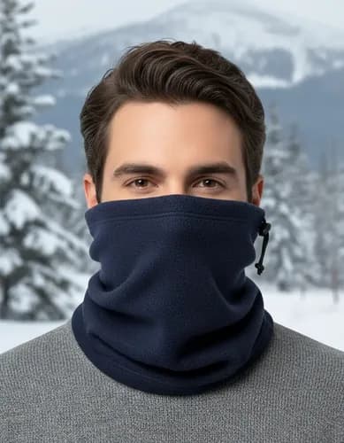 Cuello Polar Combo X 5 U. C/ Cordon Abrigo Termico Gorro