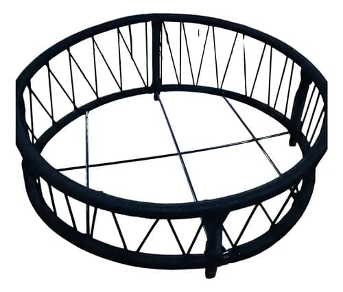 Cama Perro Gato Hierro Simil Yute Negro Sin Almohadon. 60 Cm