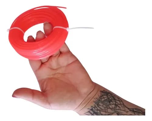 Tanza Bordeadora Desmalezadora Cuadrada Grilon 2,5mm 15 Mtr Rojo