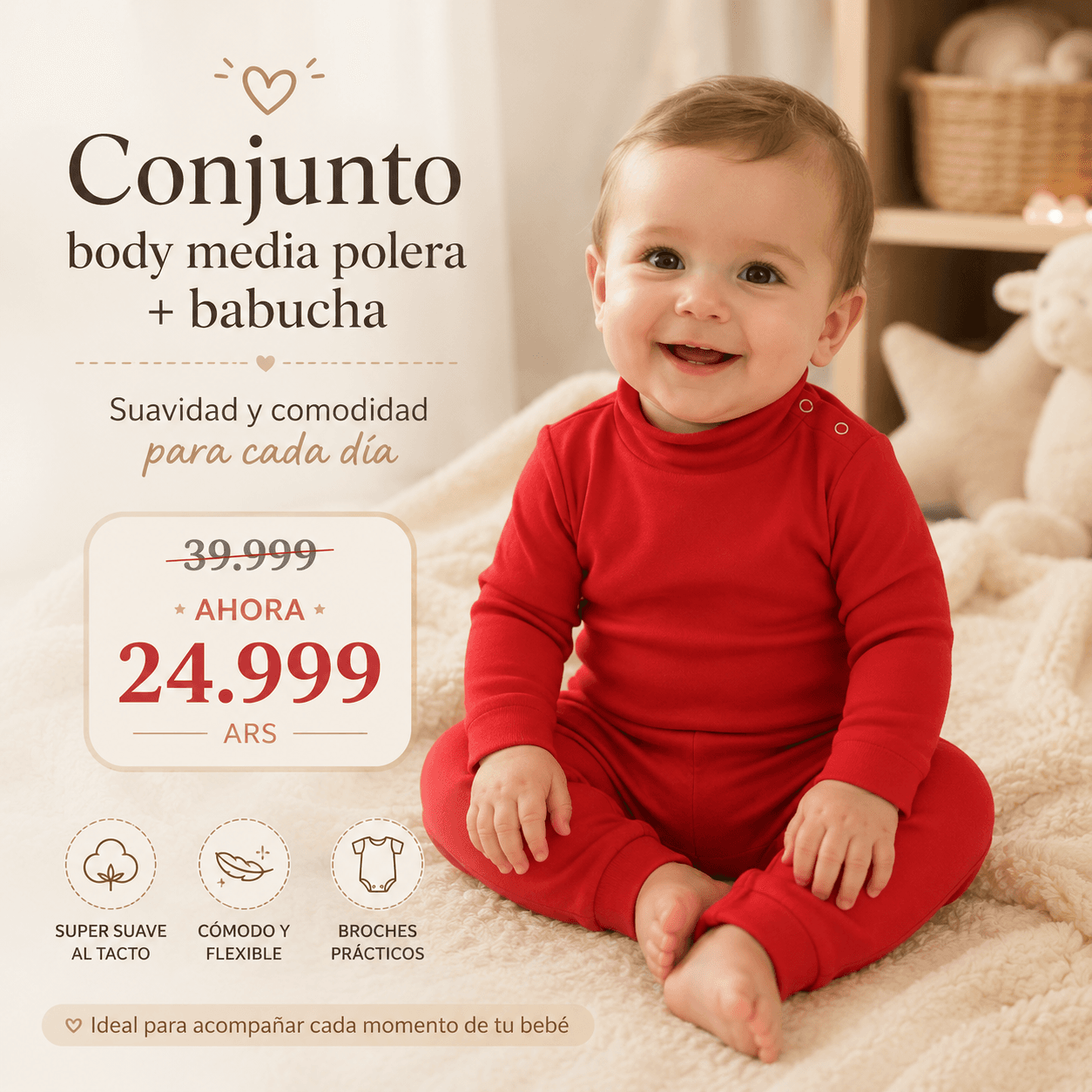 Comprar Conjunto Body Media Polera + Babucha · Mellimelos online — marketplace Argentina MadsJeez — Ropa para Bebés