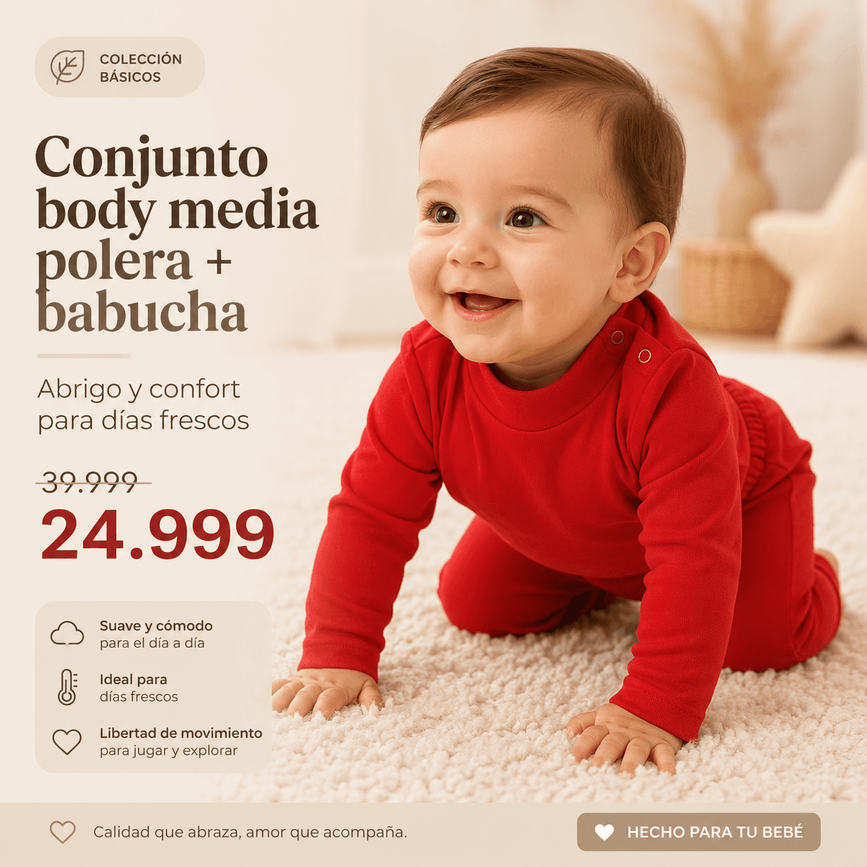 Conjunto Body Polera + Pantalón Babucha Bebé