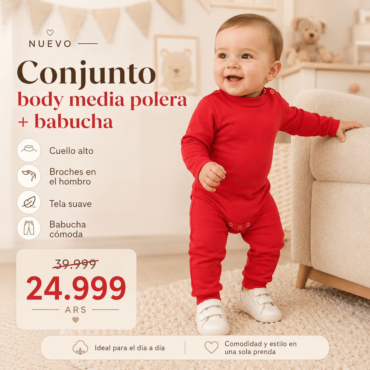 Conjunto Bebé Body + Babucha · Suavidad y Comodidad
