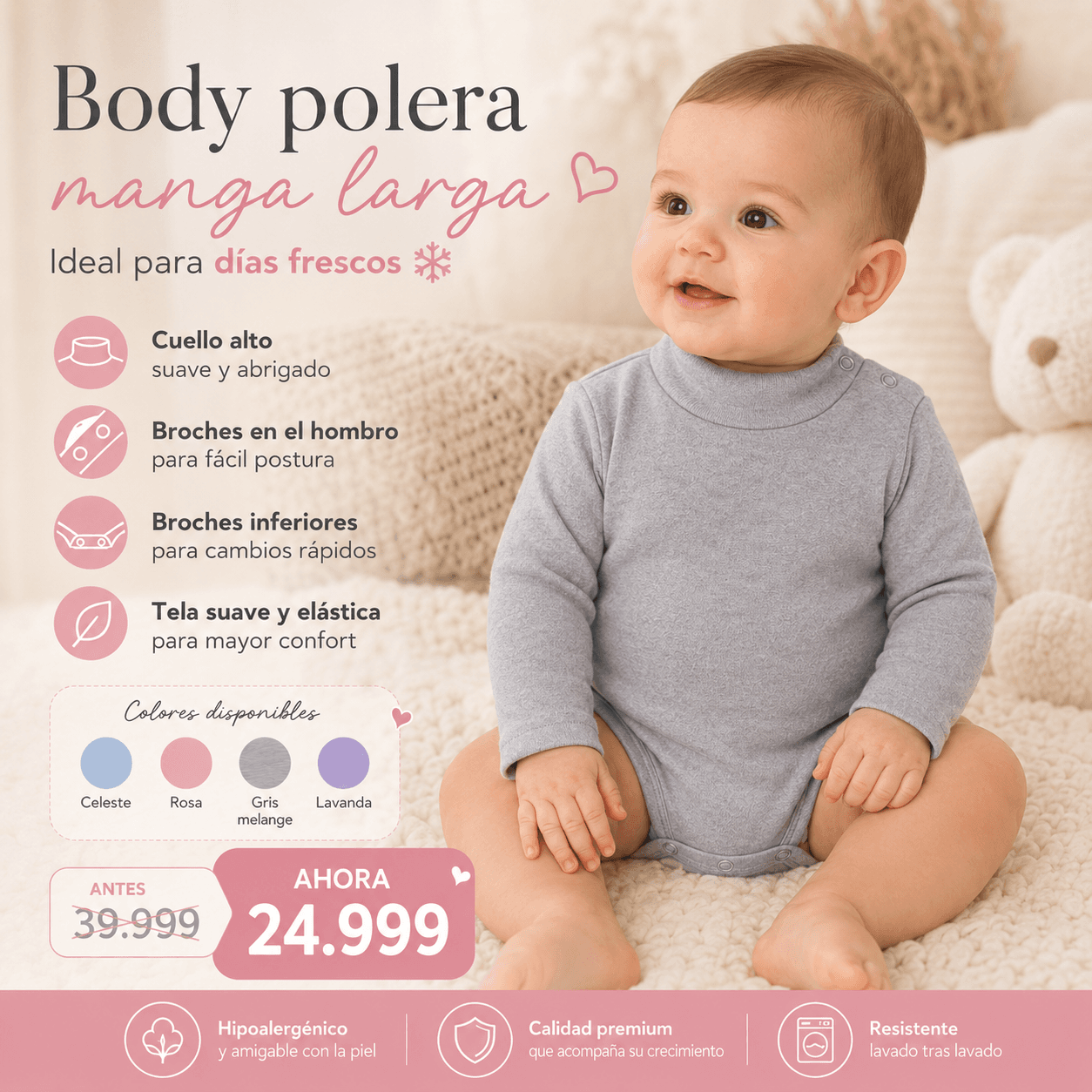 Comprar Body Polera Resistente · Calidad Premium para Bebé online — marketplace Argentina MadsJeez — Ropa para Bebés