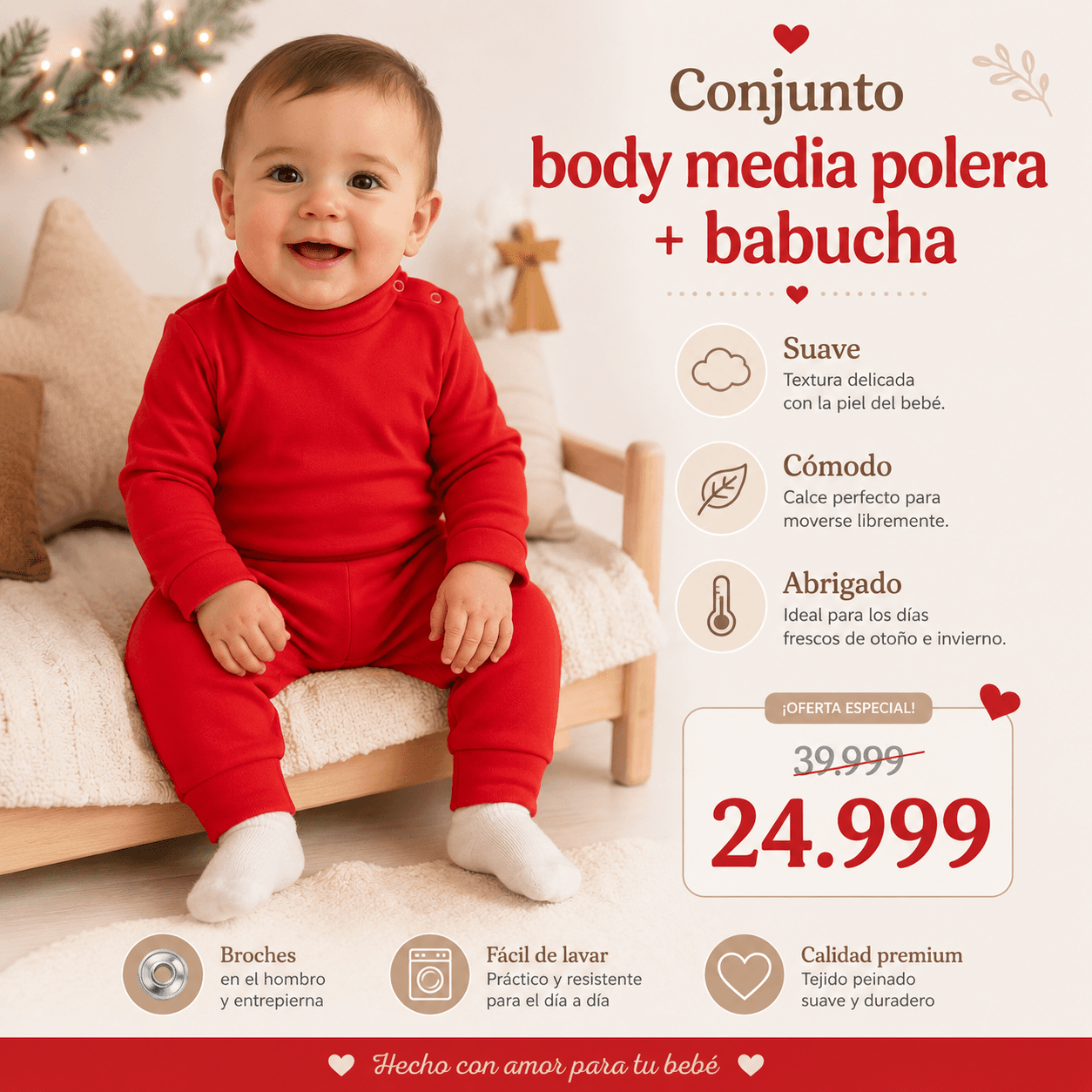 Comprar Conjunto Body Media Polera + Babucha · Ideal Diario online — marketplace Argentina MadsJeez — Ropa para Bebés