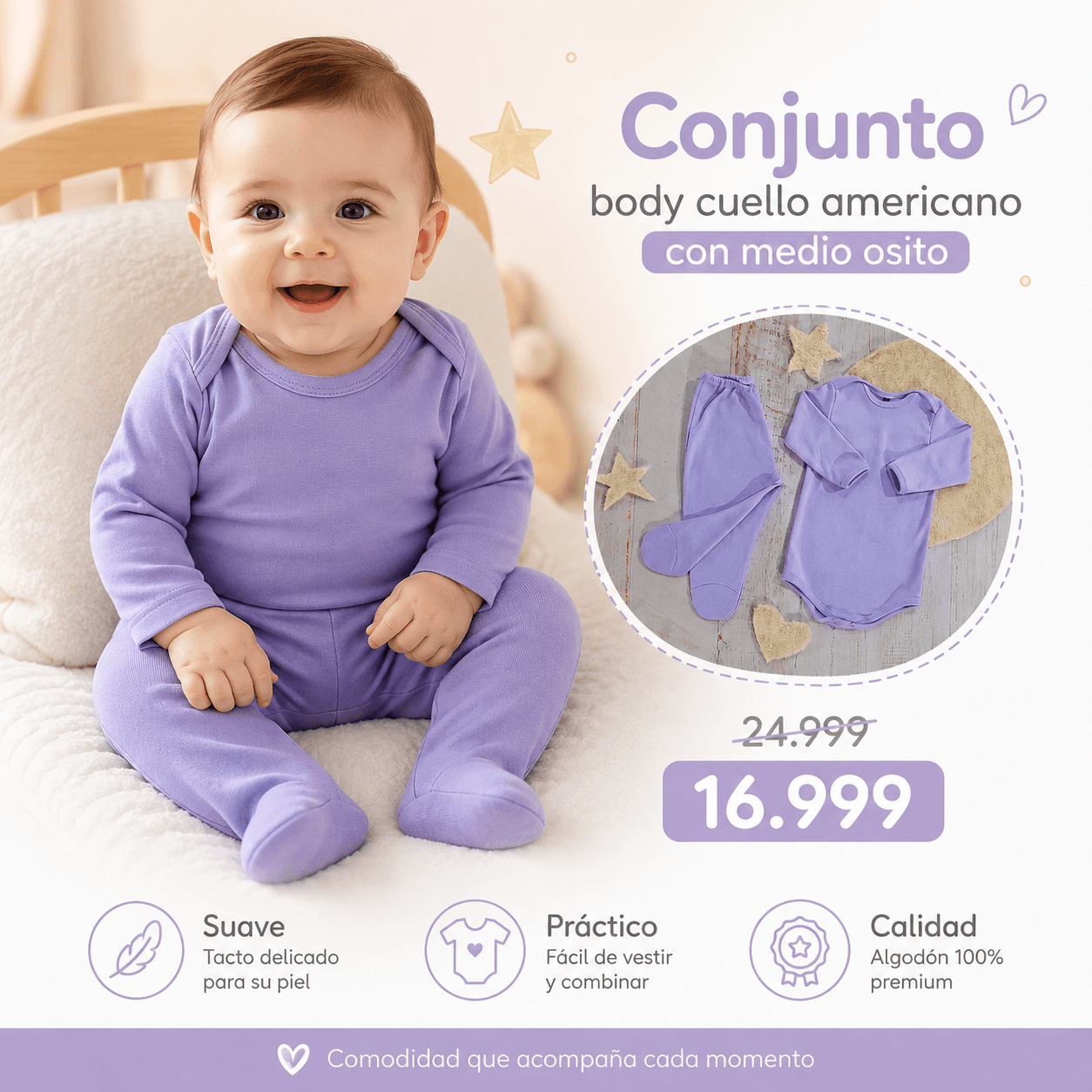 Comprar Body Americano + Pantalón Osito · Ideal Bebé online — marketplace Argentina MadsJeez — Ropa para Bebés