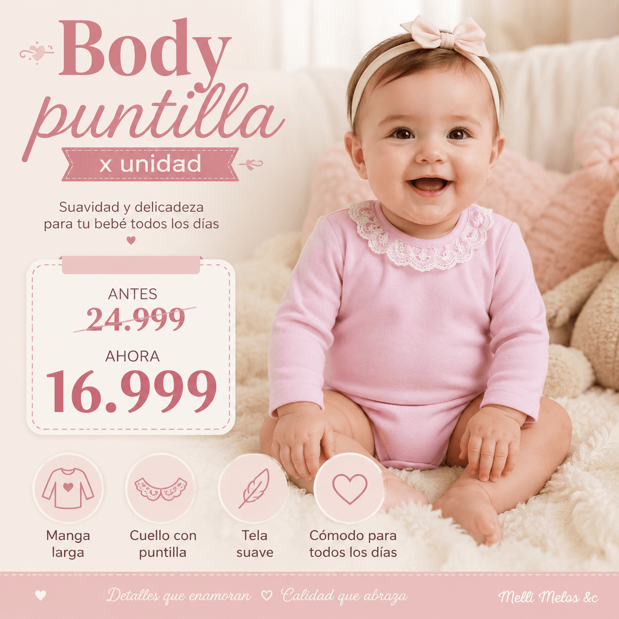 Body con Puntilla Delicada · Algodón Interlock