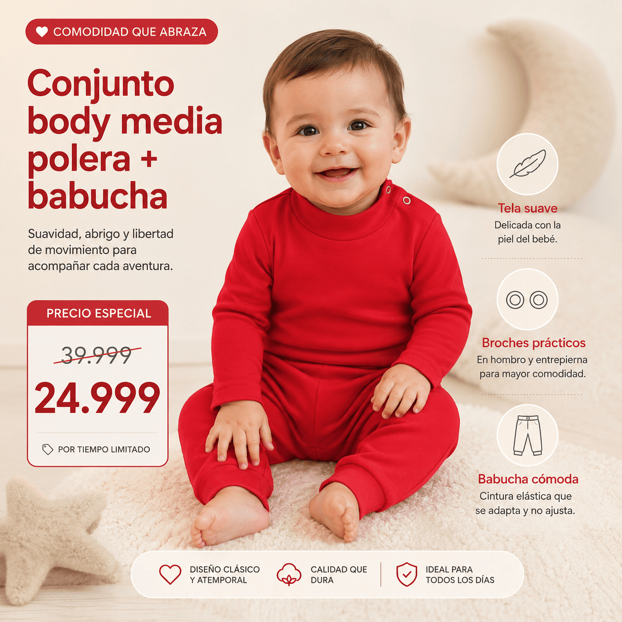 Comprar Conjunto Bebé Body + Babucha · Para Cada Momento online — marketplace Argentina MadsJeez — Ropa para Bebés