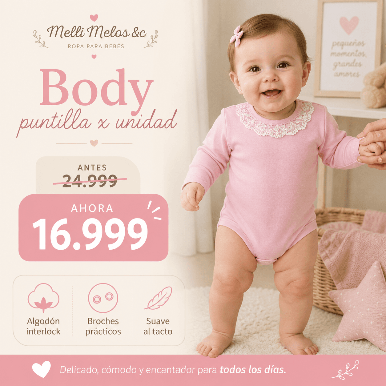 Comprar Body Puntilla Bebé · Suave y Cómodo online — marketplace Argentina MadsJeez — Ropa para Bebés
