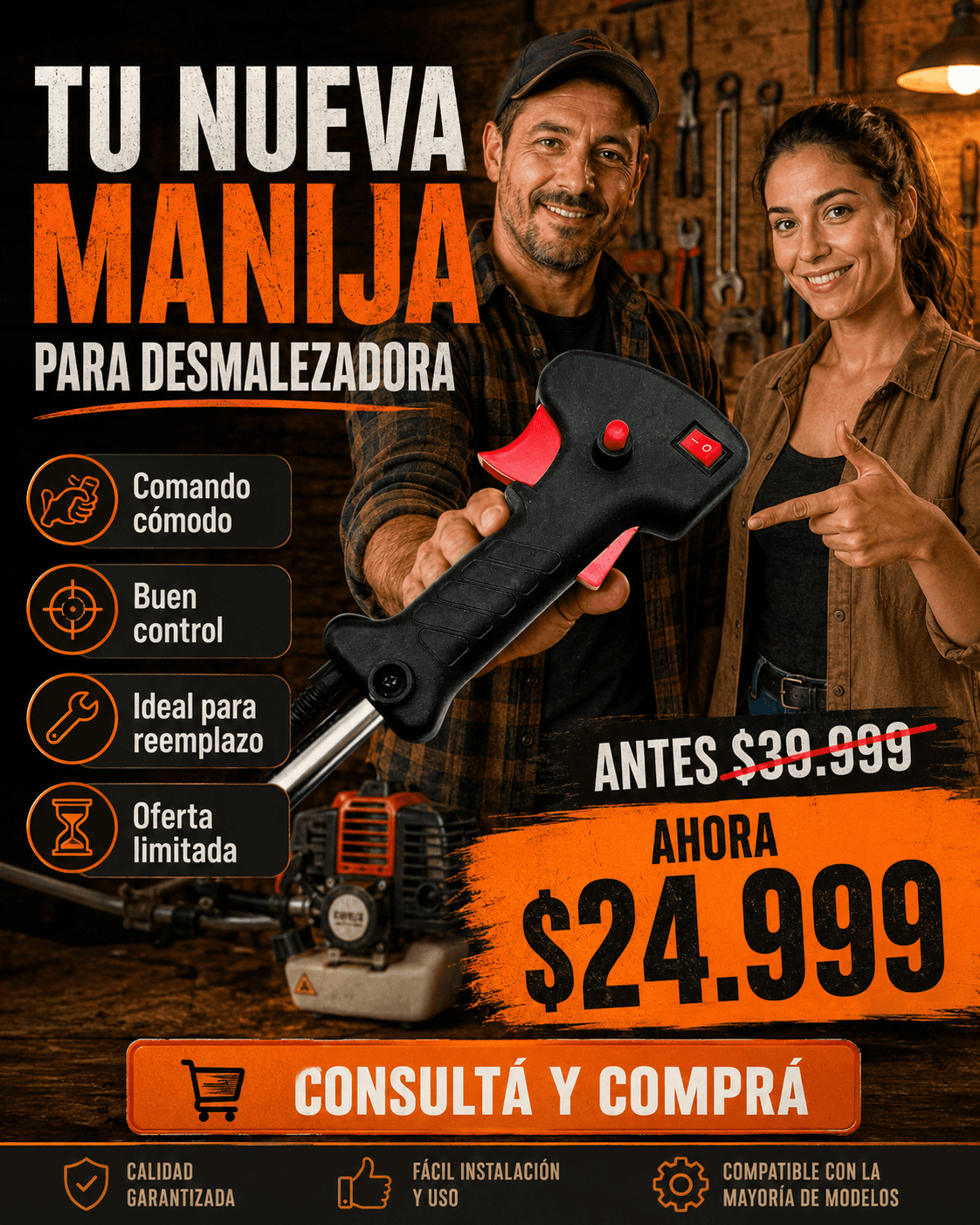 Tu Nueva Manija para Desmalezadora - Calidad Garantizada