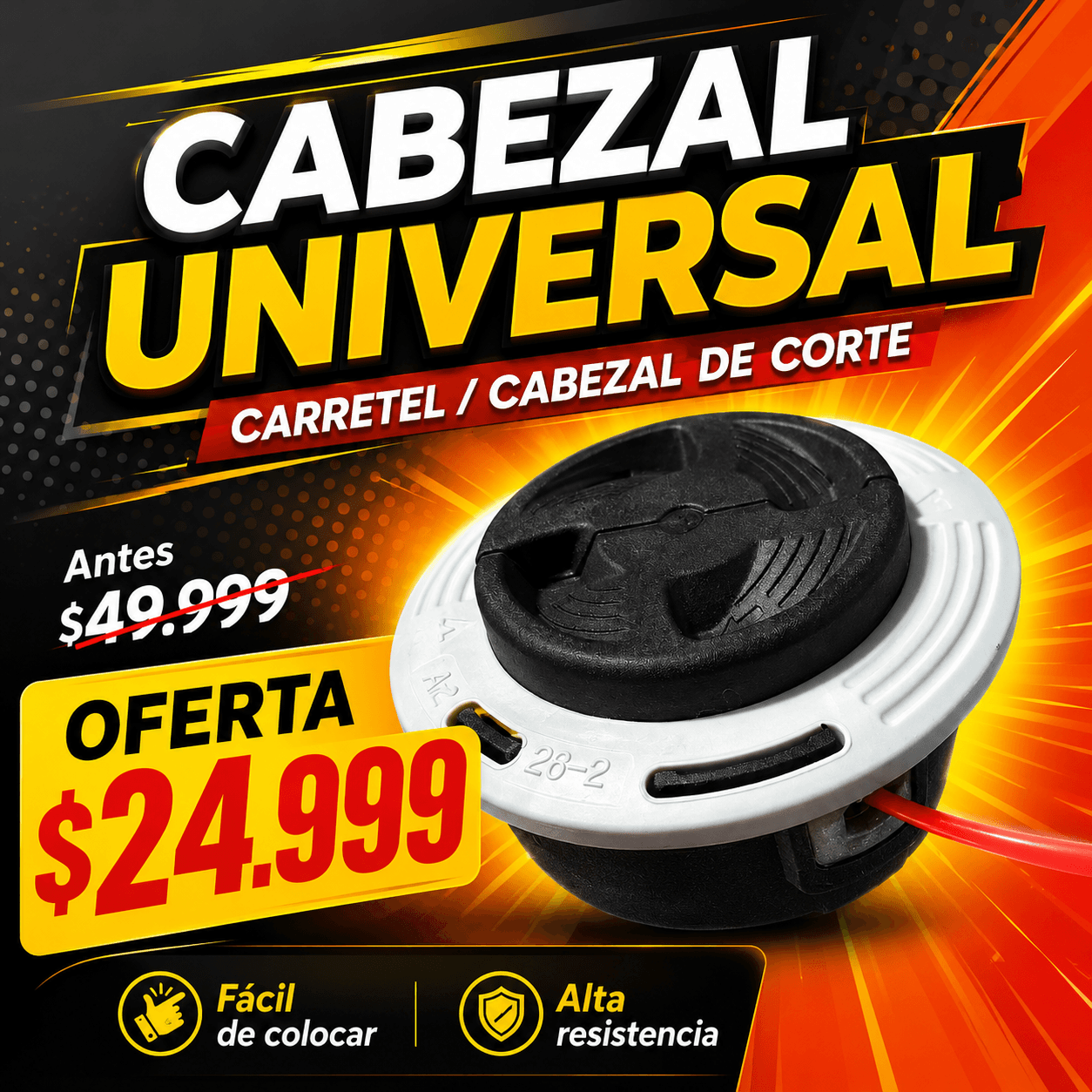 Cabezal Universal Desmalezadora - Carretel de Corte Resistente