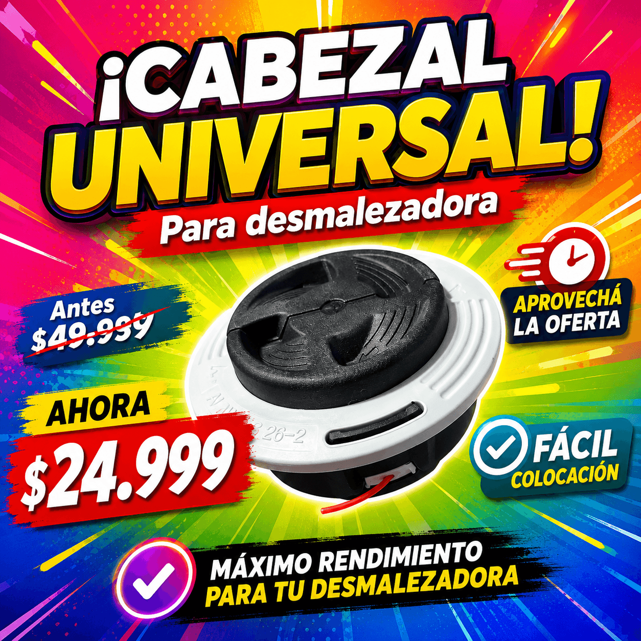 Carretel Cabezal Universal - Repuesto para Desmalezadora