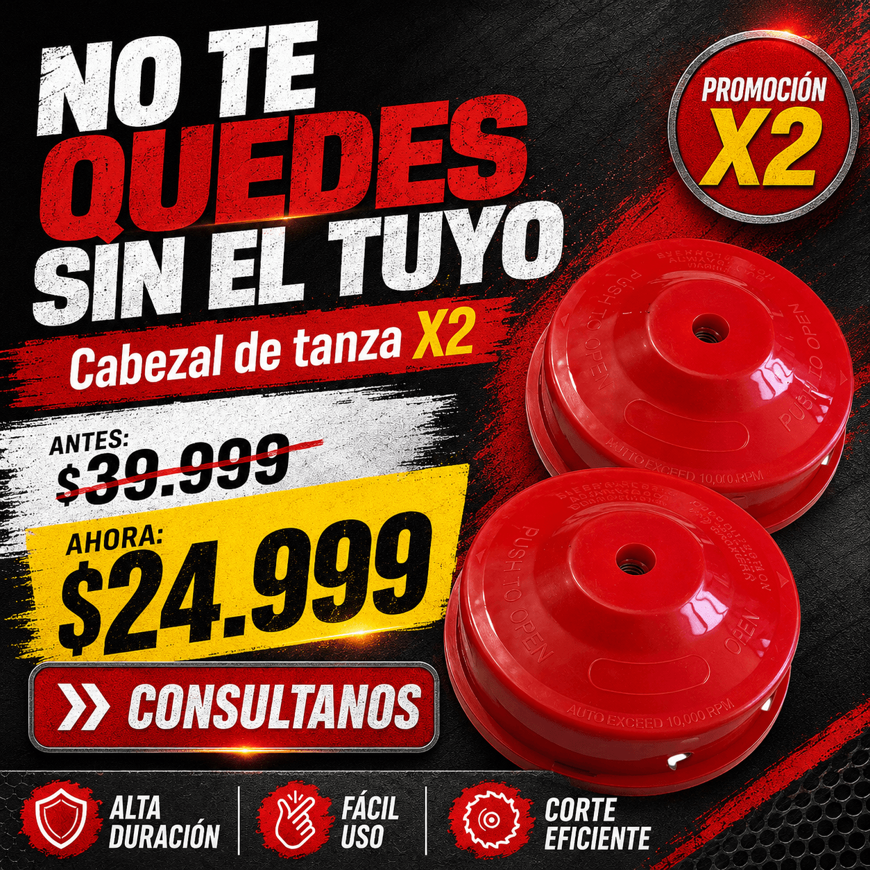 Cabezal de Tanza X2 - Buena Terminación Rendimiento Premium