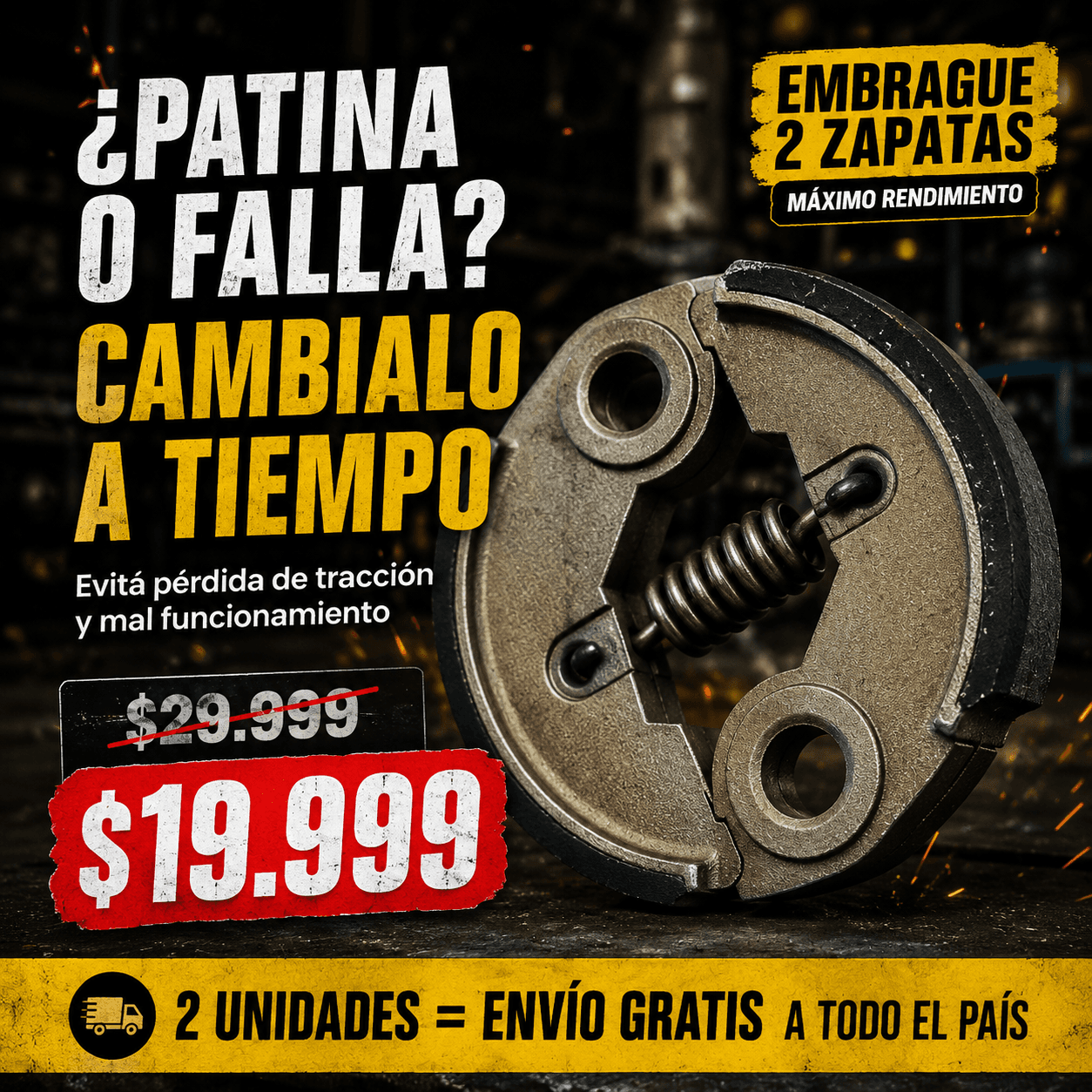 Comprar Embrague 2 Zapatas Desmalezadora China - Alta Resistencia online — marketplace Argentina MadsJeez — Accesorios y repuestos para herramientas
