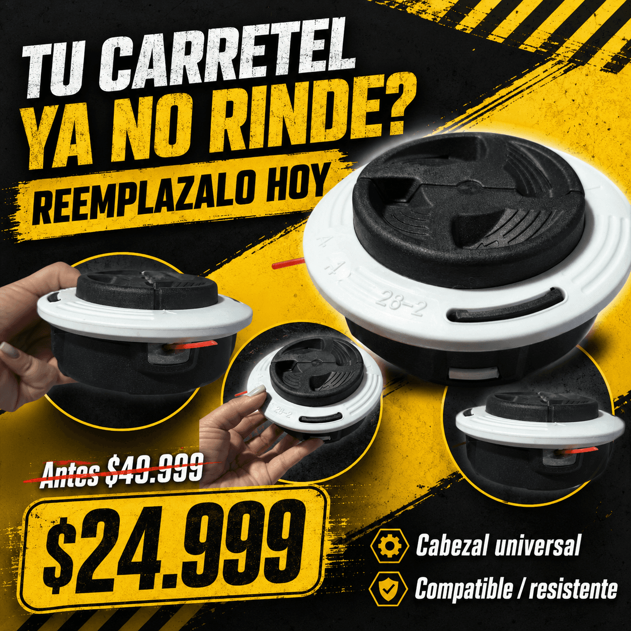 ¿Tu Carretel Ya No Rinde? Reemplazalo Hoy - Cabezal Universal